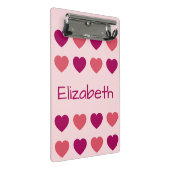 Mini Porte-bloc Motif de coeurs roses mignons Nom (Incliné)