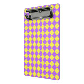 Mini Porte-bloc Motif de diamant jaune pourpre Checker (Angle2)