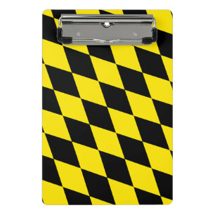 Mini Porte-bloc Motif de drapeau diamant bavarois noir et jaune