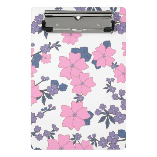 Mini Porte-bloc Motif DE FLEURS ROSE ET PURPLE (Devant)