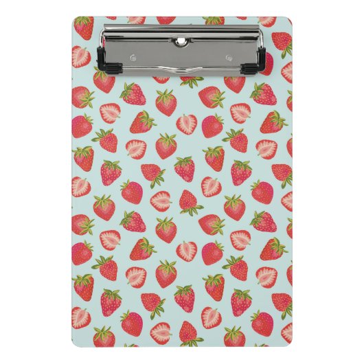 Mini Porte-bloc Motif de fraise d'été à la menthe et rouge (Devant)