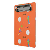 Mini Porte-bloc Motif de golf sur orange (Angle2)