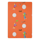 Mini Porte-bloc Motif de golf sur orange (Dos)