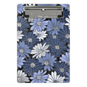 Mini Porte-bloc Motif de marguerite bleue et blanche