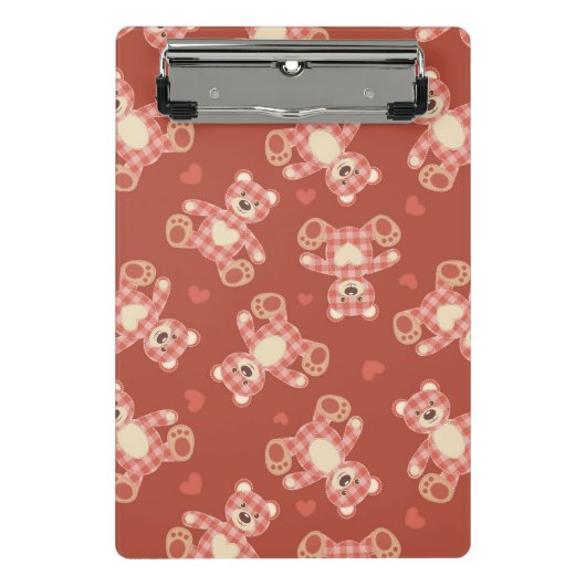 Mini Porte-bloc motif de patchwork d'ours (Devant)