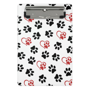 Mini Porte-bloc Motif de pattes, pattes noires, pattes rouges, cœu