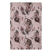 Mini Porte-bloc Motif de plume de paon (Dos)