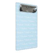 Mini Porte-bloc Motif de texte de nom personnalisé bleu clair (Incliné)