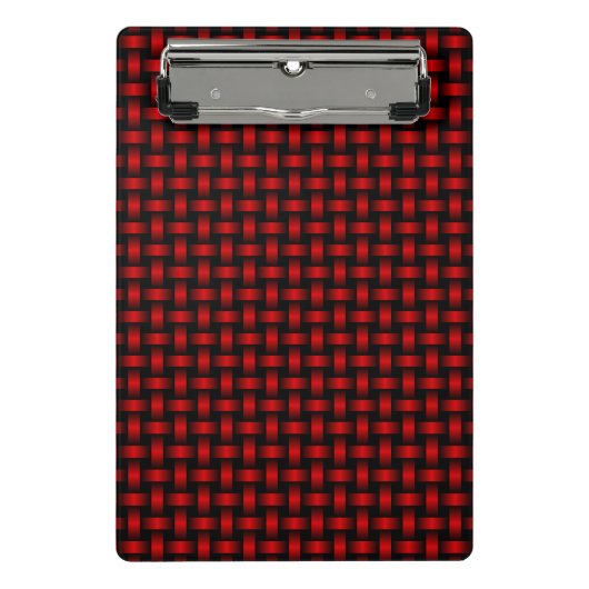 Mini Porte-bloc Motif de tissage noir rouge (Devant)
