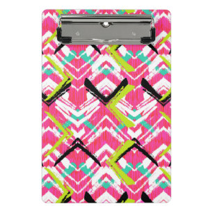 Mini Porte-bloc Motif de zigzag rose tiré par la main