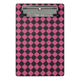 Mini Porte-bloc Motif diamant à carreaux rose noir