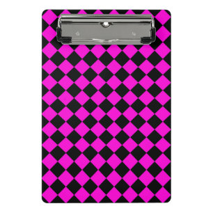 Mini Porte-bloc Motif diamant à carreaux rose noir