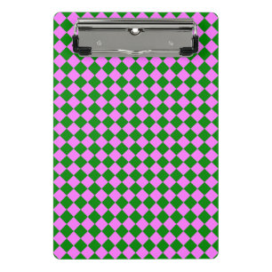 Mini Porte-bloc Motif diamant à carreaux rose vert