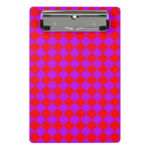 Mini Porte-bloc Motif diamant à carreaux rouge violet