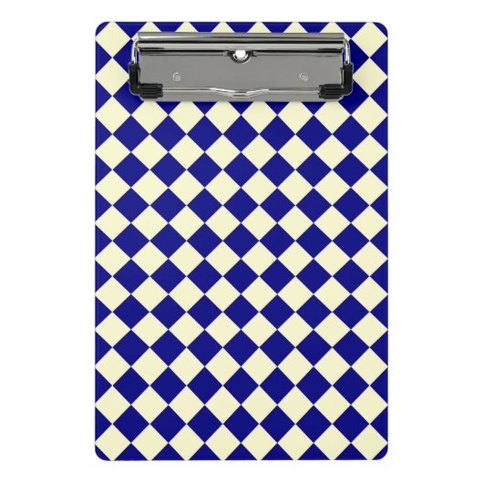 Mini Porte-bloc Motif diamant jaune bleu Checker (Devant)