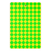 Mini Porte-bloc Motif diamant jaune-vert Checker (Dos)