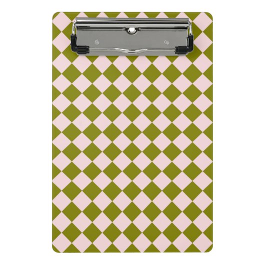 Mini Porte-bloc Motif diamant Pink Green Checker (Devant)