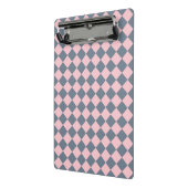 Mini Porte-bloc Motif diamant rose gris Checker (Angle2)