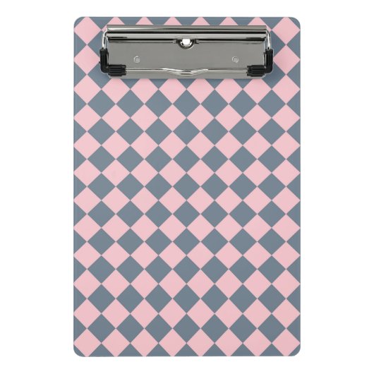 Mini Porte-bloc Motif diamant rose gris Checker (Devant)
