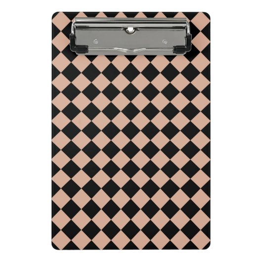 Mini Porte-bloc Motif diamant rose noir Checker (Devant)