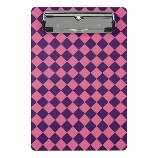 Mini Porte-bloc Motif diamant rose pourpre Checker (Devant)