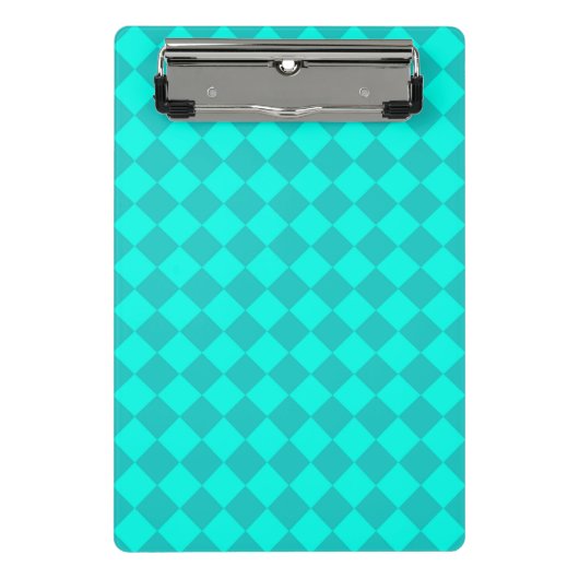 Mini Porte-bloc Motif diamant turquoise Checker (Devant)