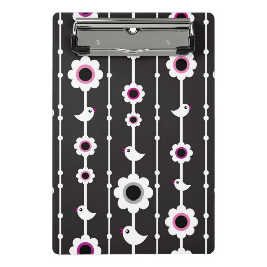 Mini Porte-bloc motif d'oiseau et de fleurs (Devant)