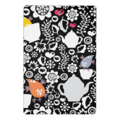 Mini Porte-bloc Motif d'oiseaux et de tasses (Dos)