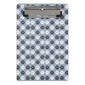 Mini Porte-bloc Motif Empreinte de Patte Argent Bleu (Devant)