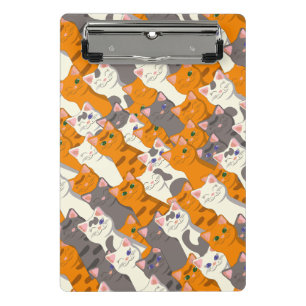 Mini Porte-bloc Motif en diagonale du chat noir blanc gingembre