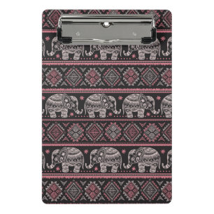 Mini Porte-bloc Motif ethnique noir d'éléphant