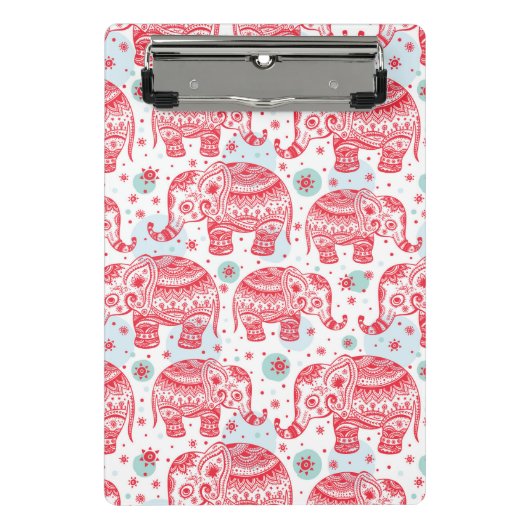 Mini Porte-bloc Motif ethnique rouge d'éléphant (Devant)