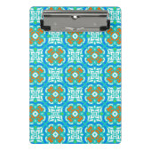 Mini Porte-bloc Motif ethnique turquoise (Devant)