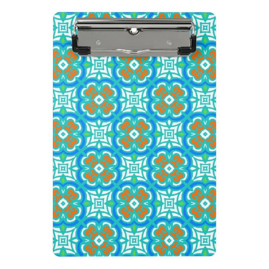 Mini Porte-bloc Motif ethnique turquoise (Devant)