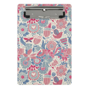 Mini Porte-bloc Motif floral avec l'oiseau et le papillon