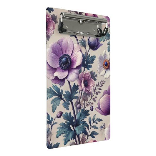 Mini Porte-bloc motif floral transparent avec anémone belle (Incliné)