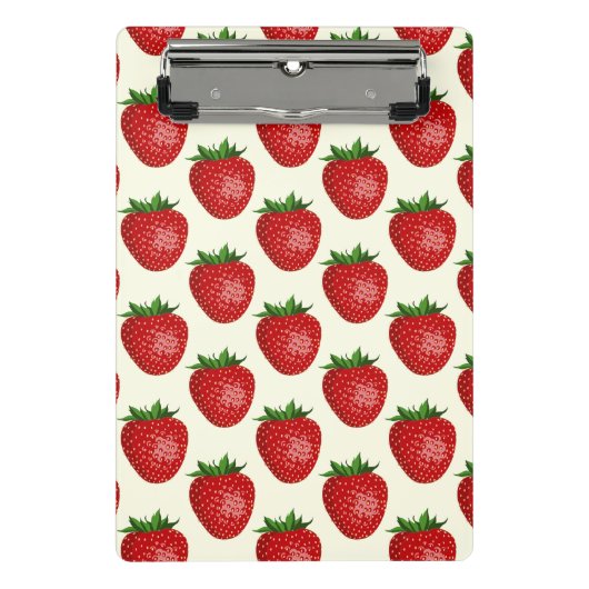Mini Porte-bloc Motif fraises, fraises rouges, fruits, feuilles (Devant)