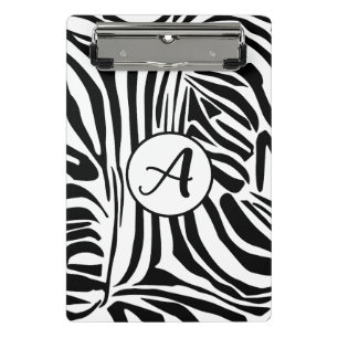 Mini Porte-bloc Motif Imprimé Zèbre Noir et Blanc Gras