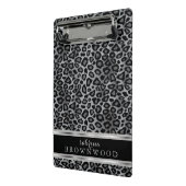 Mini Porte-bloc Motif léopard gris, noir et argent (Angle2)