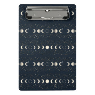 Mini Porte-bloc Motif Minimaliste des Phases Lunaires avec Étoiles
