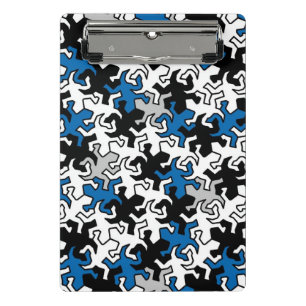 Mini Porte-bloc Motif Mosaic Mirror Geckos - bleu noir blanc