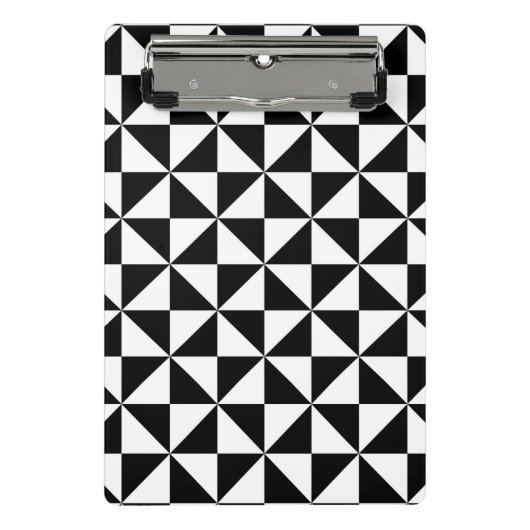 Mini Porte-bloc Motif noir et blanc de triangle (Devant)