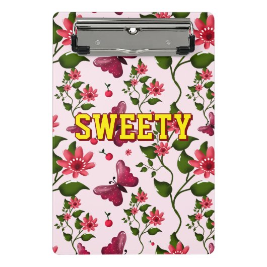 Mini Porte-bloc Motif papillon floral personnalisé  (Devant)