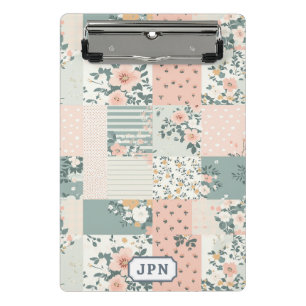 Mini Porte-bloc Motif Patchwork Floral Vintage - Pastel