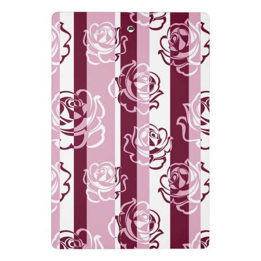 Mini Porte-bloc Motif rayé avec des roses (Dos)