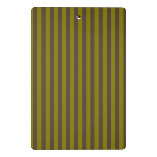 Mini Porte-bloc Motif rayé en chocolat brun et vert olive (Dos)