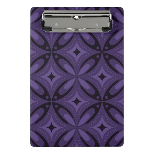 Mini Porte-bloc Motif Rétro de Couleur Violet Foncé (Devant)
