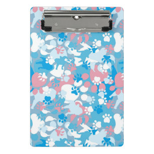 Mini Porte-bloc Motif rose et bleu de chien de camouflage