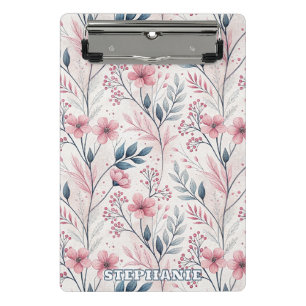Mini Porte-bloc Motif Sakura en fleurs de cerises roses sur blanc 
