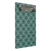 Mini Porte-bloc Motif sans couture de fleurs noir sarcelle (Incliné)